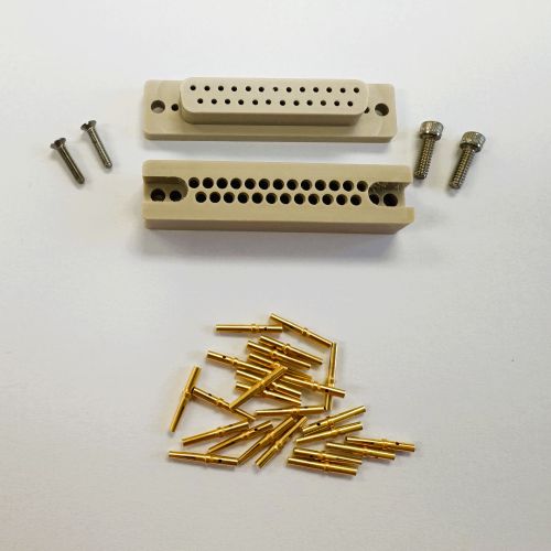 PEEK d-sub connectors and contacts for UHV applications, PEEK D-Sub connector, UHV D-sub connector