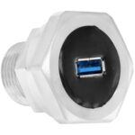 USB A in Threaded Housing, USB sealed feedthroughs, Hermetic USB, Data Hermetically Sealed Feedthrough Connectors, Computer Hermetically Sealed Feedthrough Connectors