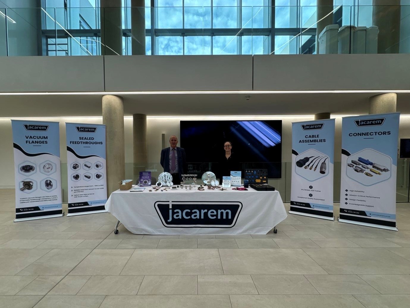 vacuum feedthroughs and flanges exhibited at Cambridge University.