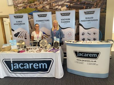 Jacarem team at the STFC Exhibition on 17th June 2026, offering sealed feedthroughs, vacuum flanges, connectors and High Quality Cable Assemblies.
